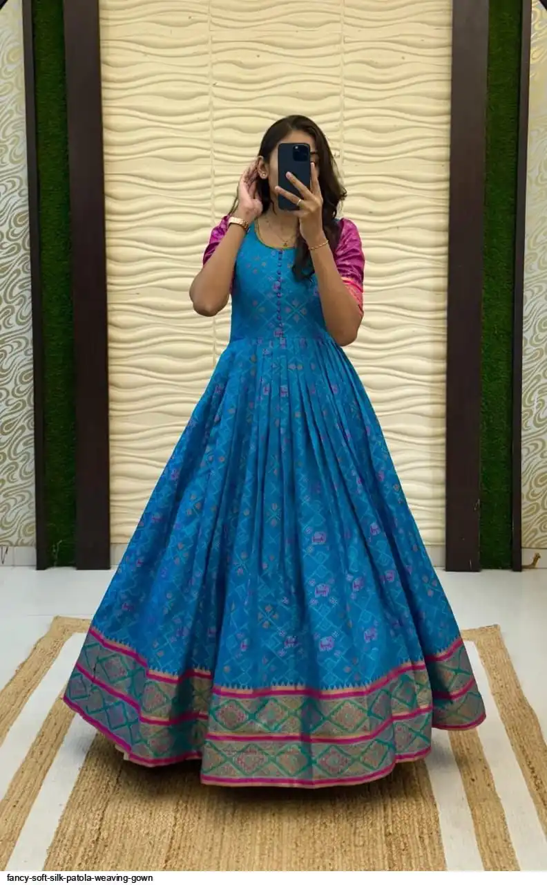 FANCY SOFT SILK PATOLA WEAVING GOWN D