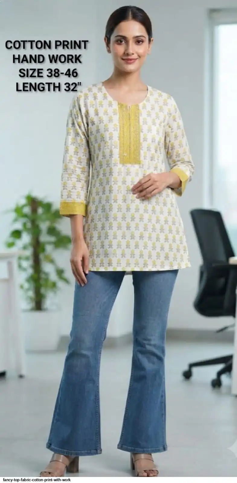 FANCY TOP FABRIC COTTON PRINT WITH WORK 2