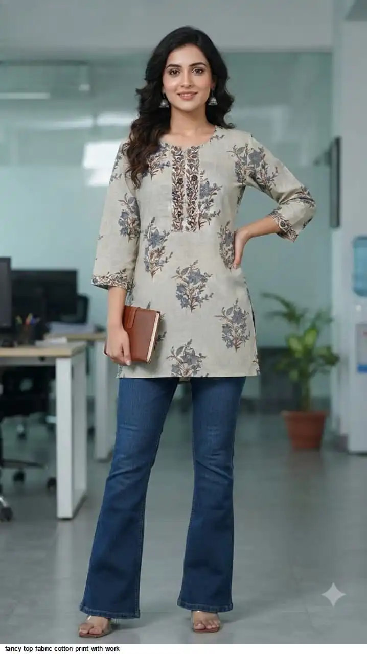 FANCY TOP FABRIC COTTON PRINT WITH WORK 3