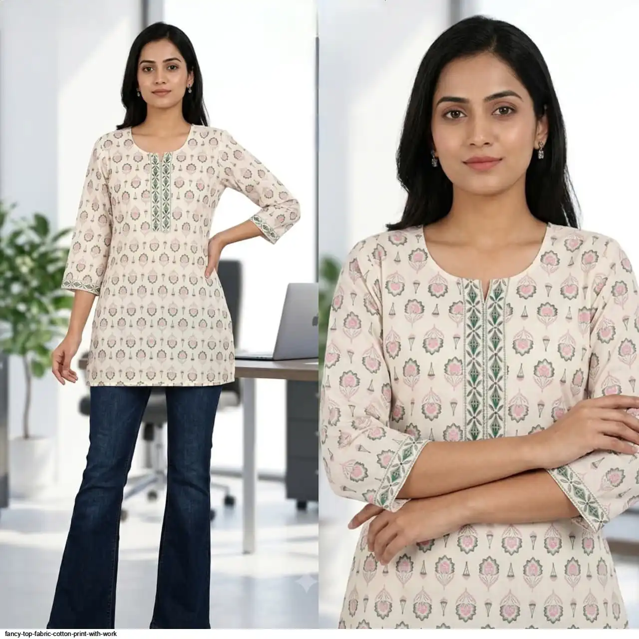 FANCY TOP FABRIC COTTON PRINT WITH WORK 6