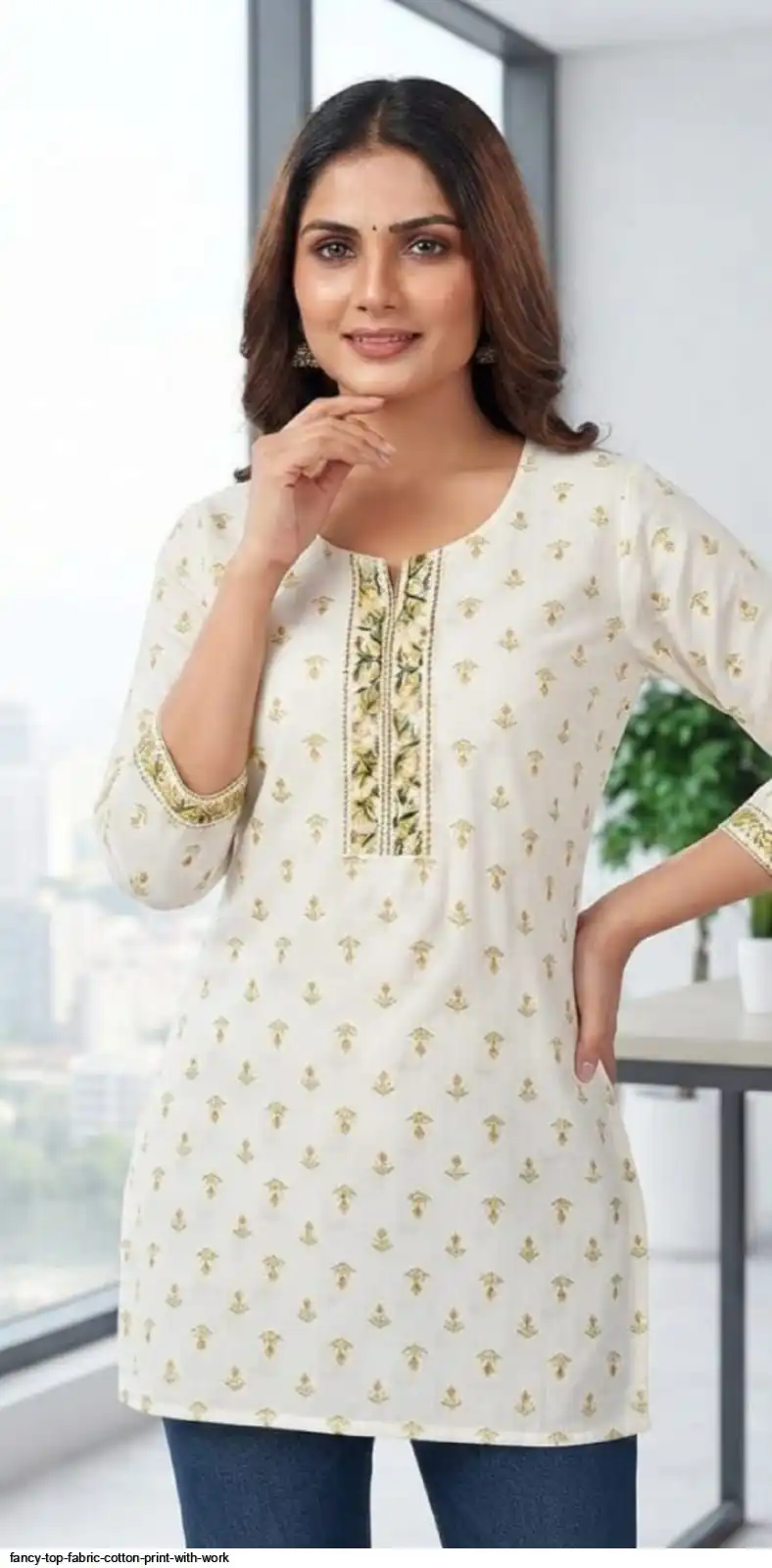 FANCY TOP FABRIC COTTON PRINT WITH WORK 8