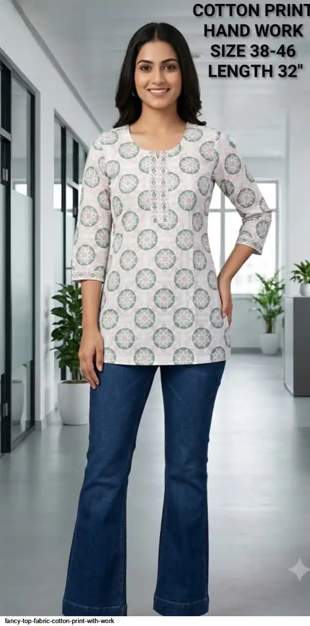 FANCY TOP FABRIC COTTON PRINT WITH WORK 7