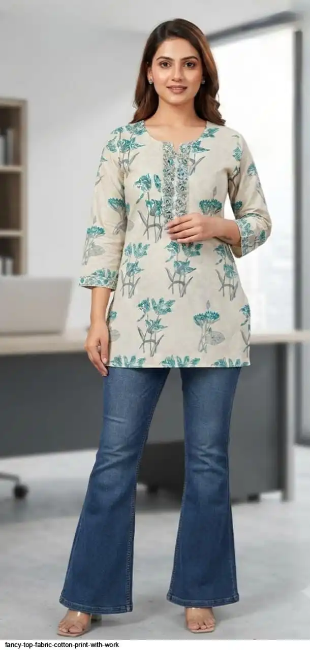 FANCY TOP FABRIC COTTON PRINT WITH WORK 9