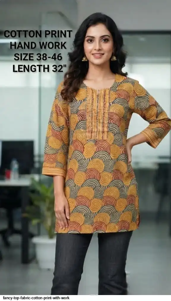 FANCY TOP FABRIC COTTON PRINT WITH WORK 10