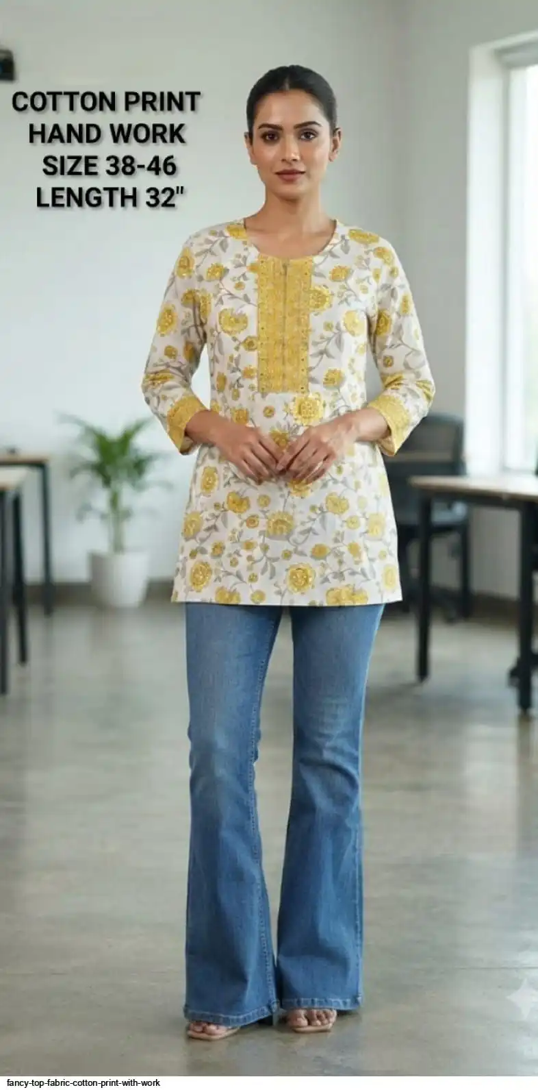 FANCY TOP FABRIC COTTON PRINT WITH WORK 17