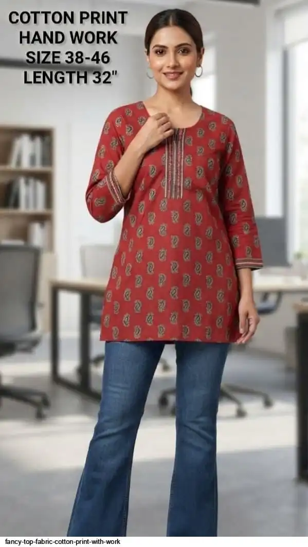 FANCY TOP FABRIC COTTON PRINT WITH WORK 21