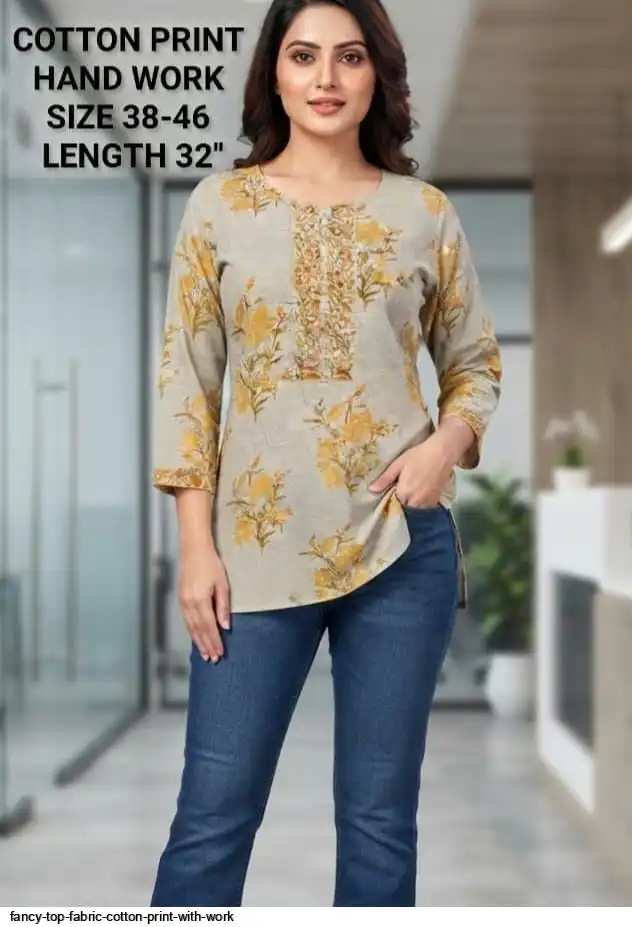 FANCY TOP FABRIC COTTON PRINT WITH WORK 22