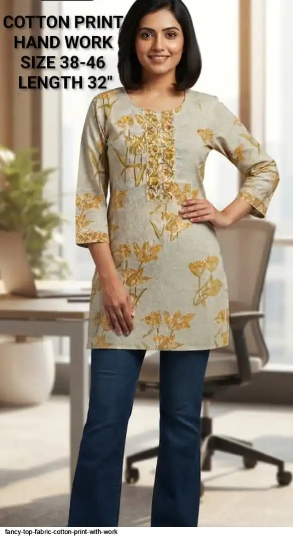 FANCY TOP FABRIC COTTON PRINT WITH WORK 26