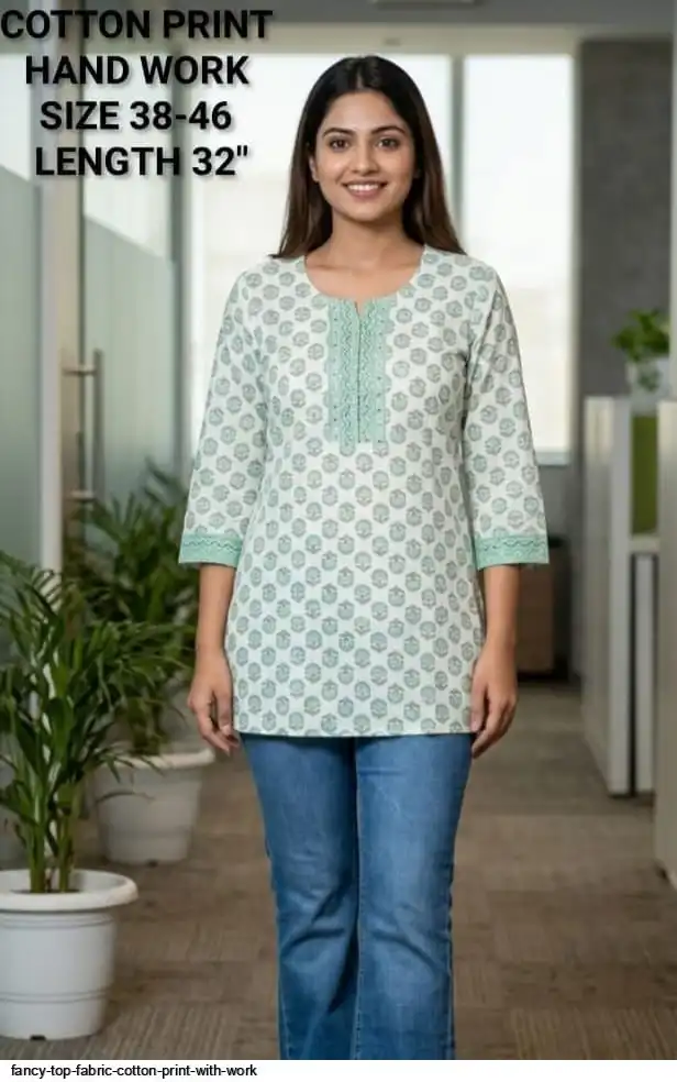 FANCY TOP FABRIC COTTON PRINT WITH WORK 24