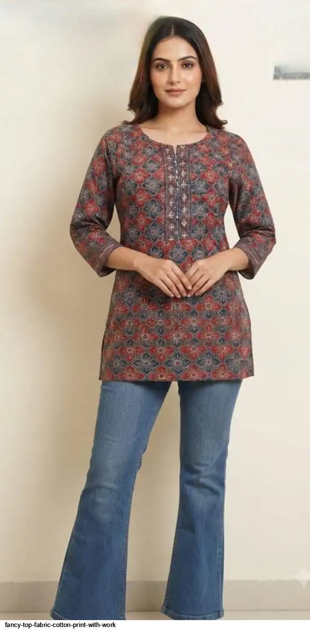 FANCY TOP FABRIC COTTON PRINT WITH WORK 27