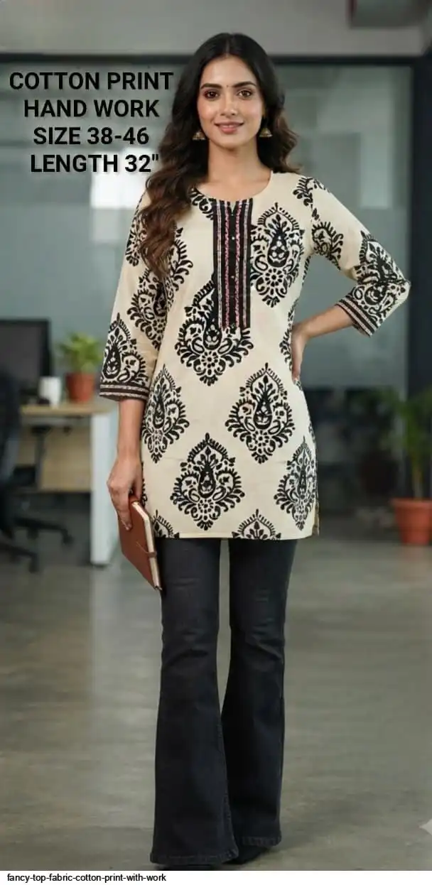 FANCY TOP FABRIC COTTON PRINT WITH WORK 31