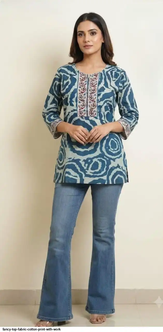 FANCY TOP FABRIC COTTON PRINT WITH WORK 30