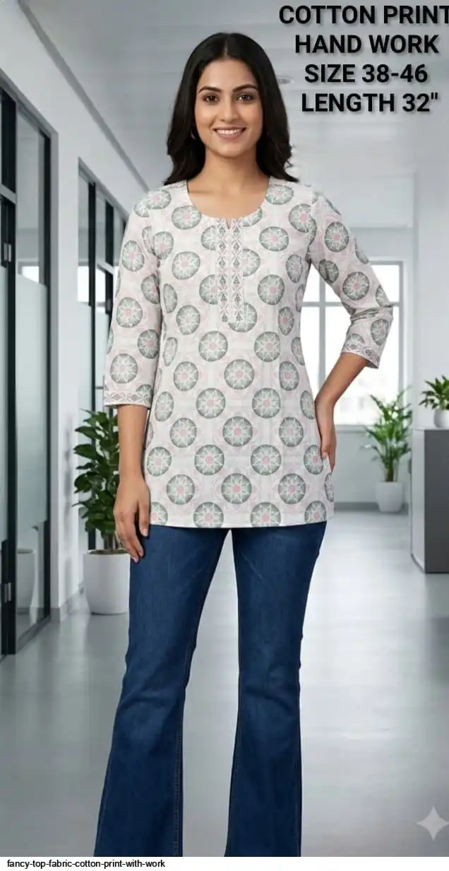 FANCY TOP FABRIC COTTON PRINT WITH WORK 32