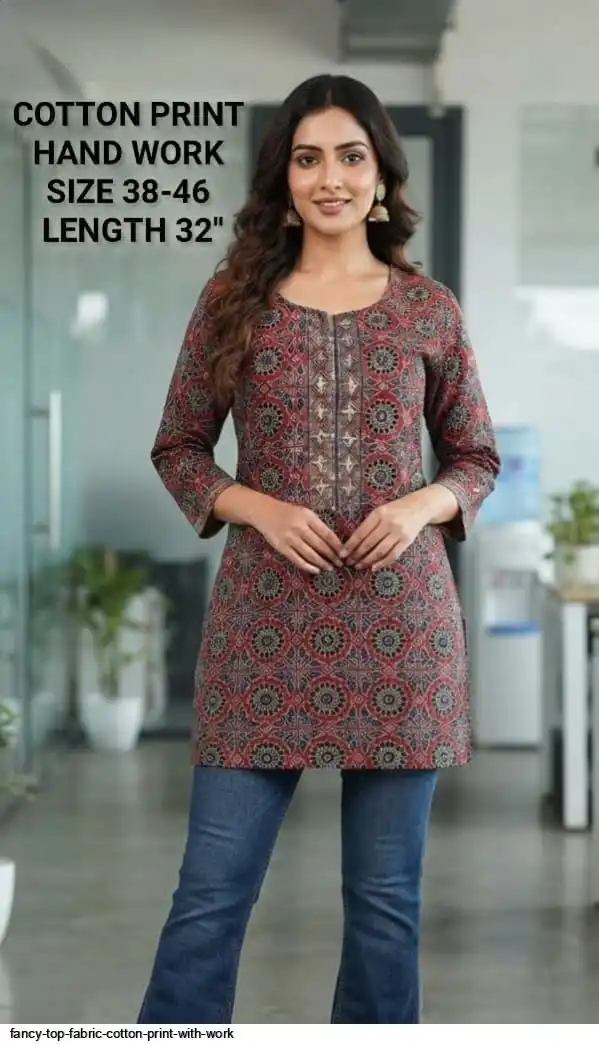 FANCY TOP FABRIC COTTON PRINT WITH WORK 35