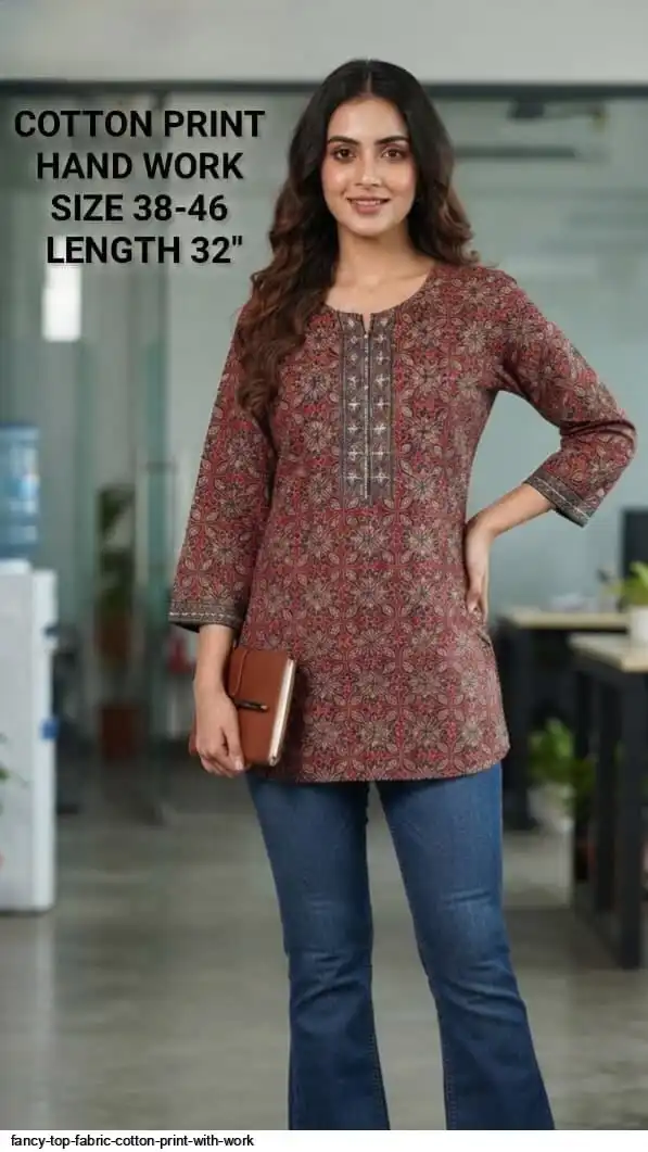 FANCY TOP FABRIC COTTON PRINT WITH WORK 41