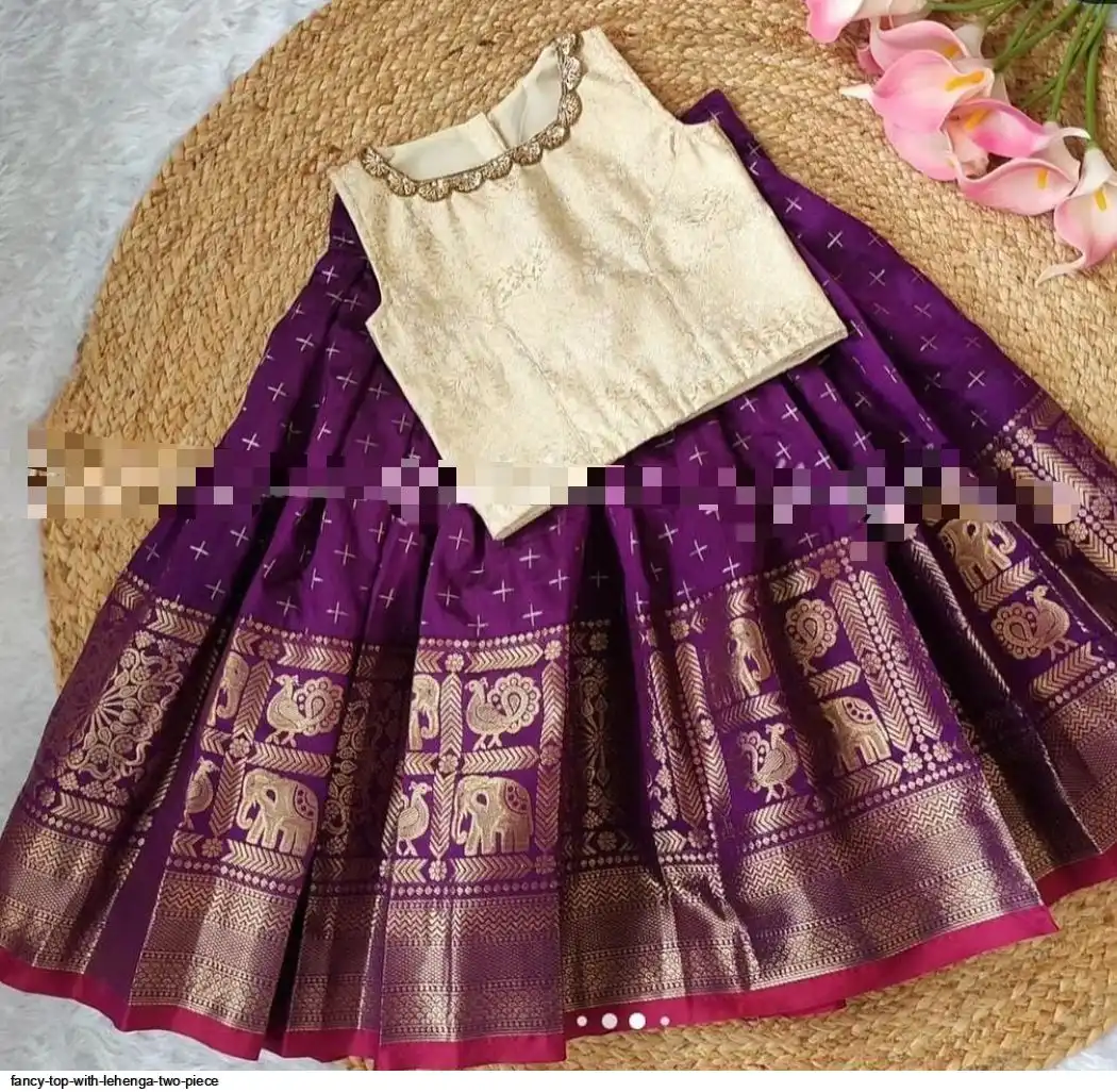 FANCY TOP WITH LEHENGA TWO PIECE D