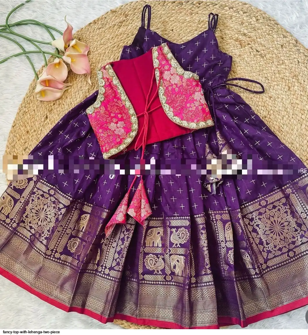FANCY TOP WITH LEHENGA TWO PIECE E