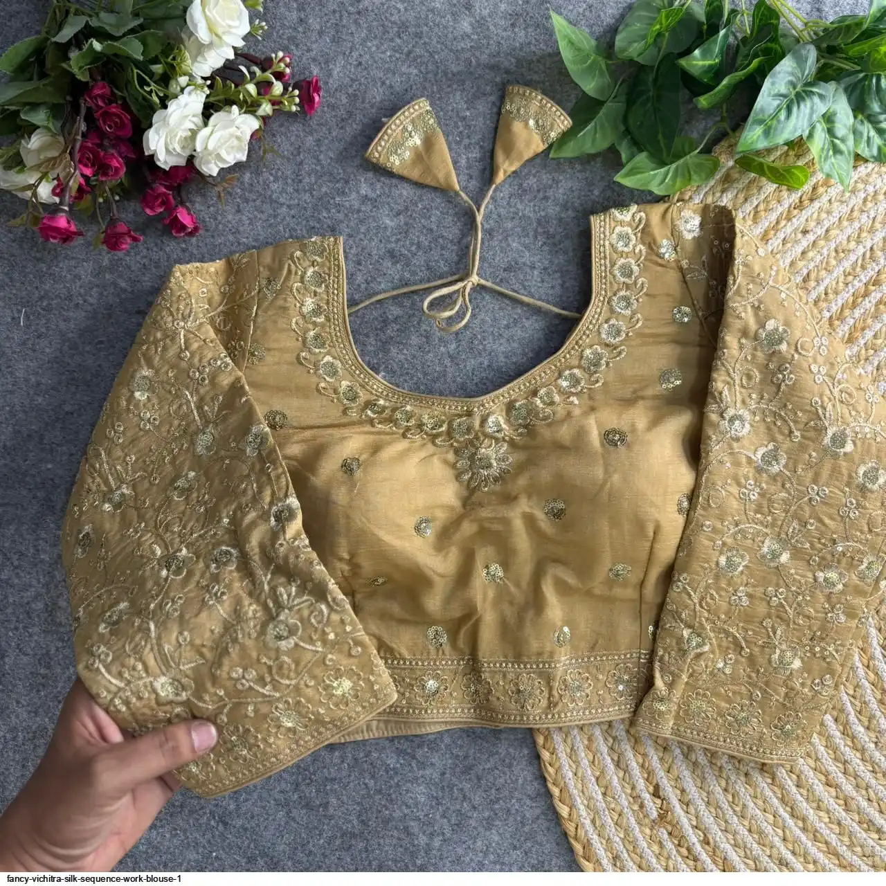 FANCY VICHITRA SILK SEQUENCE WORK BLOUSE 1 H