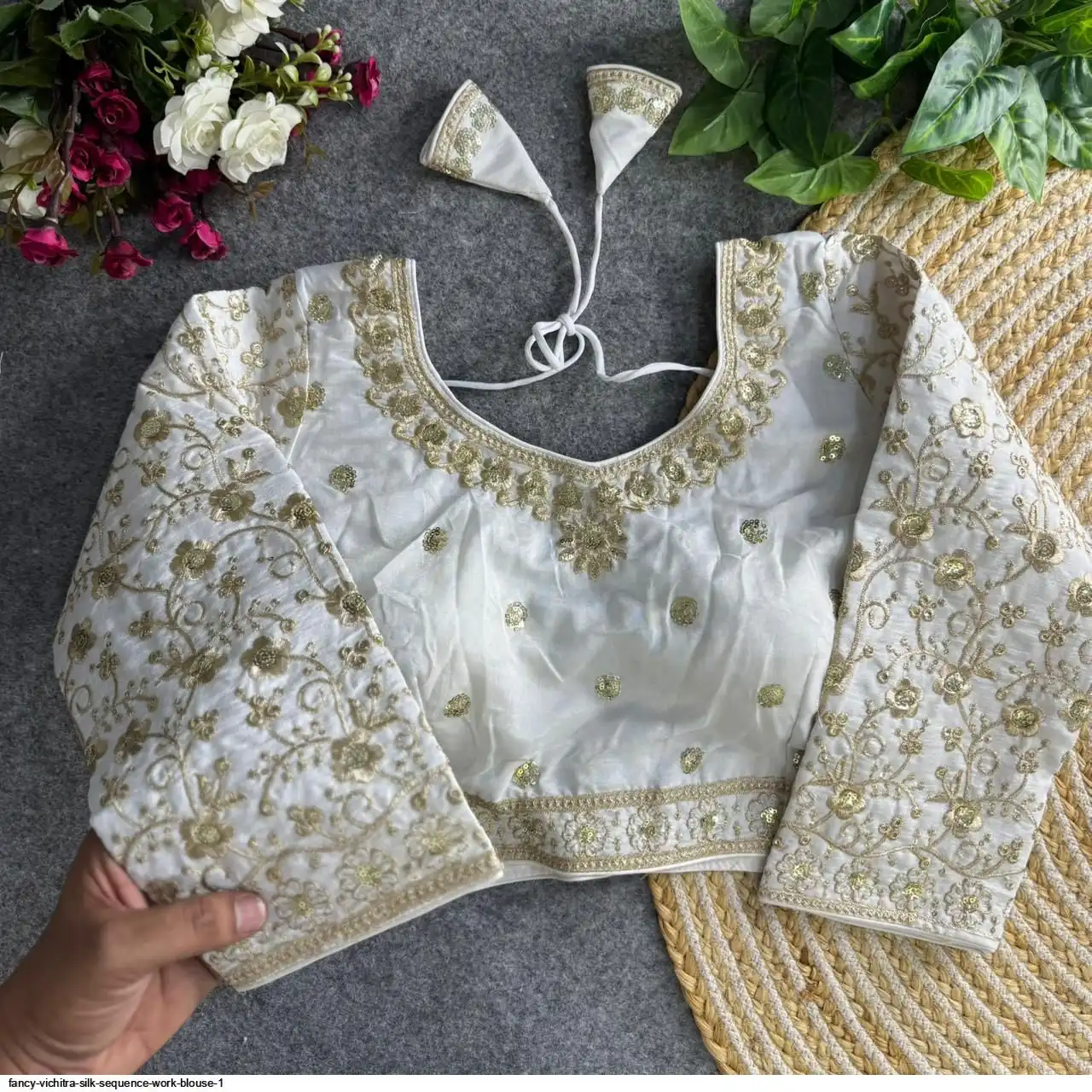 FANCY VICHITRA SILK SEQUENCE WORK BLOUSE 1 I
