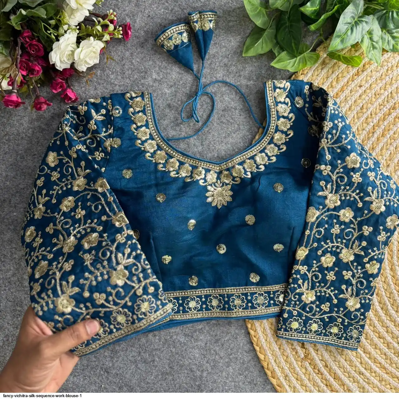 FANCY VICHITRA SILK SEQUENCE WORK BLOUSE 1 J