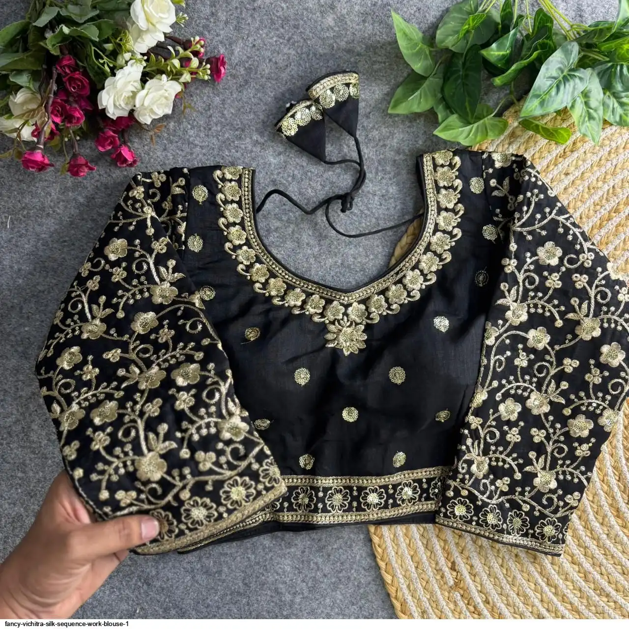 FANCY VICHITRA SILK SEQUENCE WORK BLOUSE 1 G