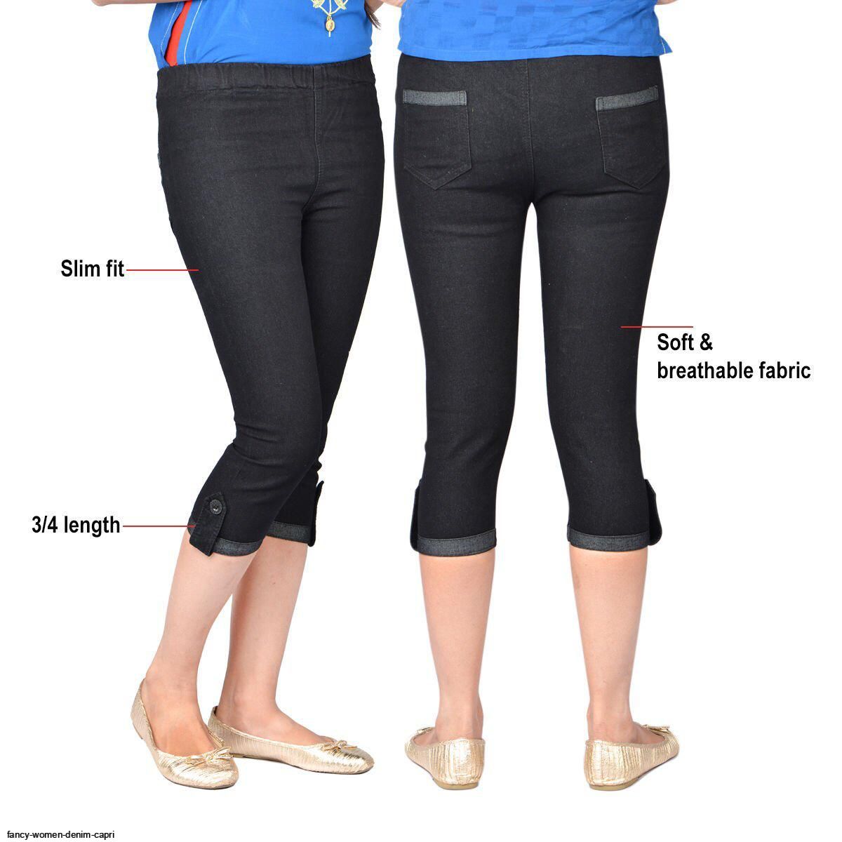 Women's Flared Stretchable Skinny Fit Denim Capri Women Denim Capri (Z182)  (Grey) at Rs 265/piece | Delhi | ID: 23646358062