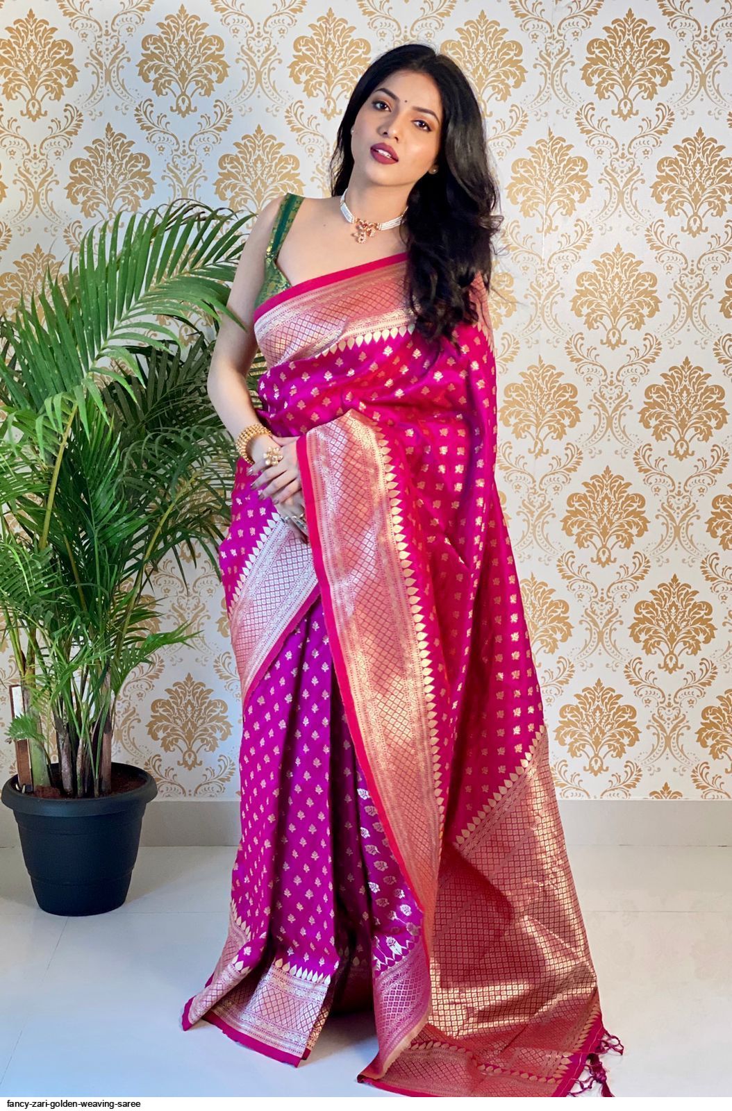 FANCY ZARI GOLDEN WEAVING SAREE