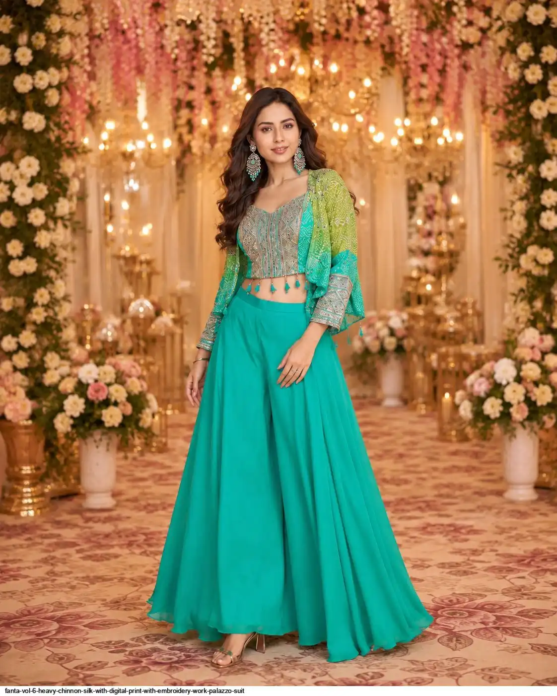 FANTA VOL 6 HEAVY CHINNON SILK WITH DIGITAL PRINT WITH EMBROIDERY WORK PALAZZO SUIT 02