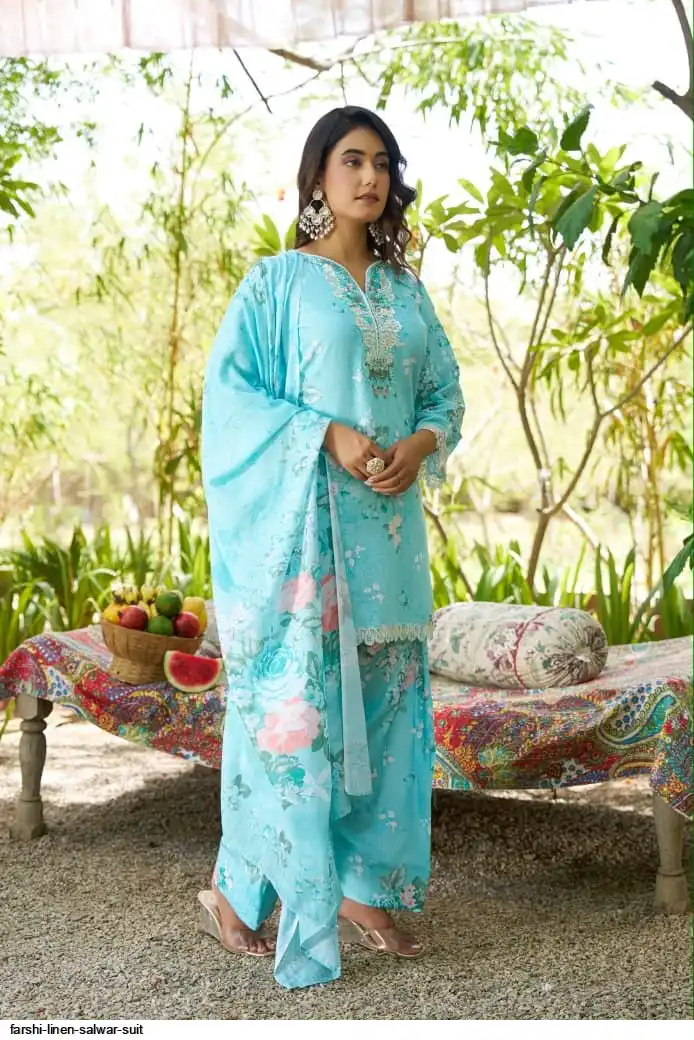 FARSHI LINEN SALWAR SUIT C