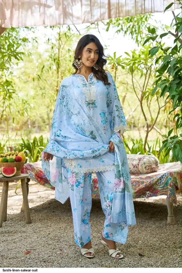 FARSHI LINEN SALWAR SUIT D