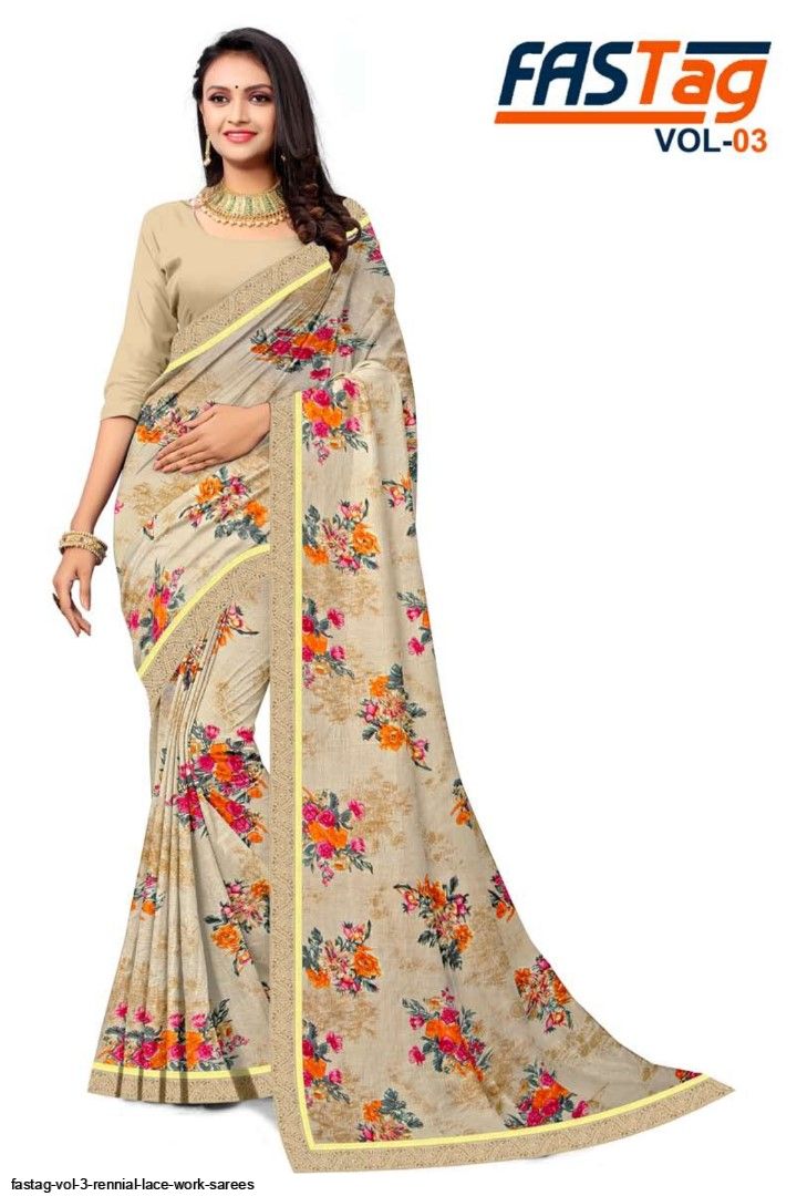 ANAND Sarees Printed Georgette Saree without Blouse Piece (Pack of 1)  KR_WB52_3 : Amazon.in: Fashion