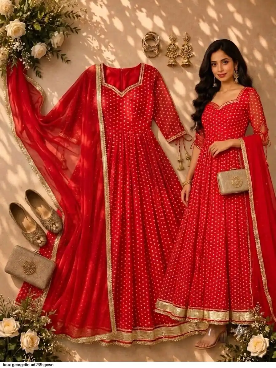 FAUX GEORGETTE AD239 GOWN 1