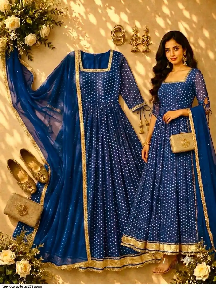 FAUX GEORGETTE AD239 GOWN 2