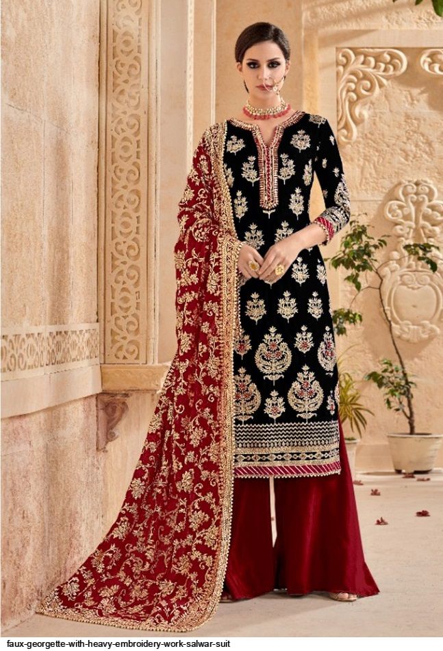 Faux Georgette With Heavy Embroidery work salwar suit