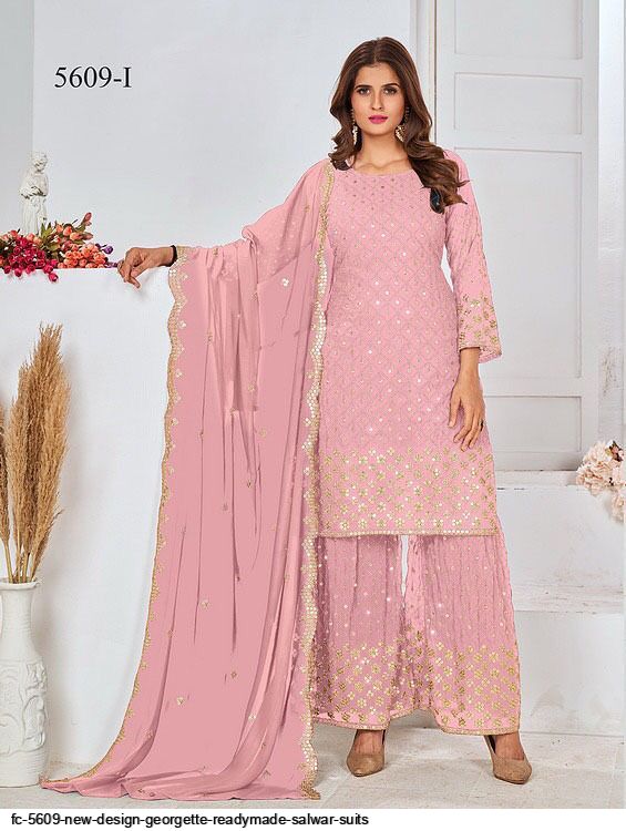 NEW DESIGN GEORGETTE READYMADE SALWAR SUITS 5609 I