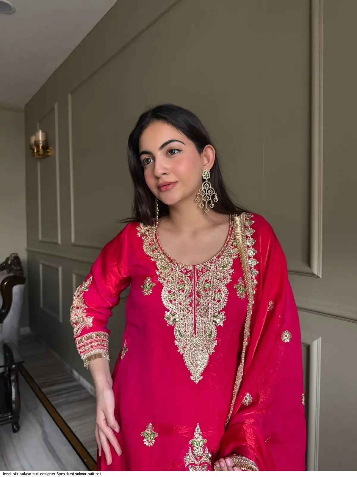 DESIGNER FENDI SILK SALWAR SUIT A