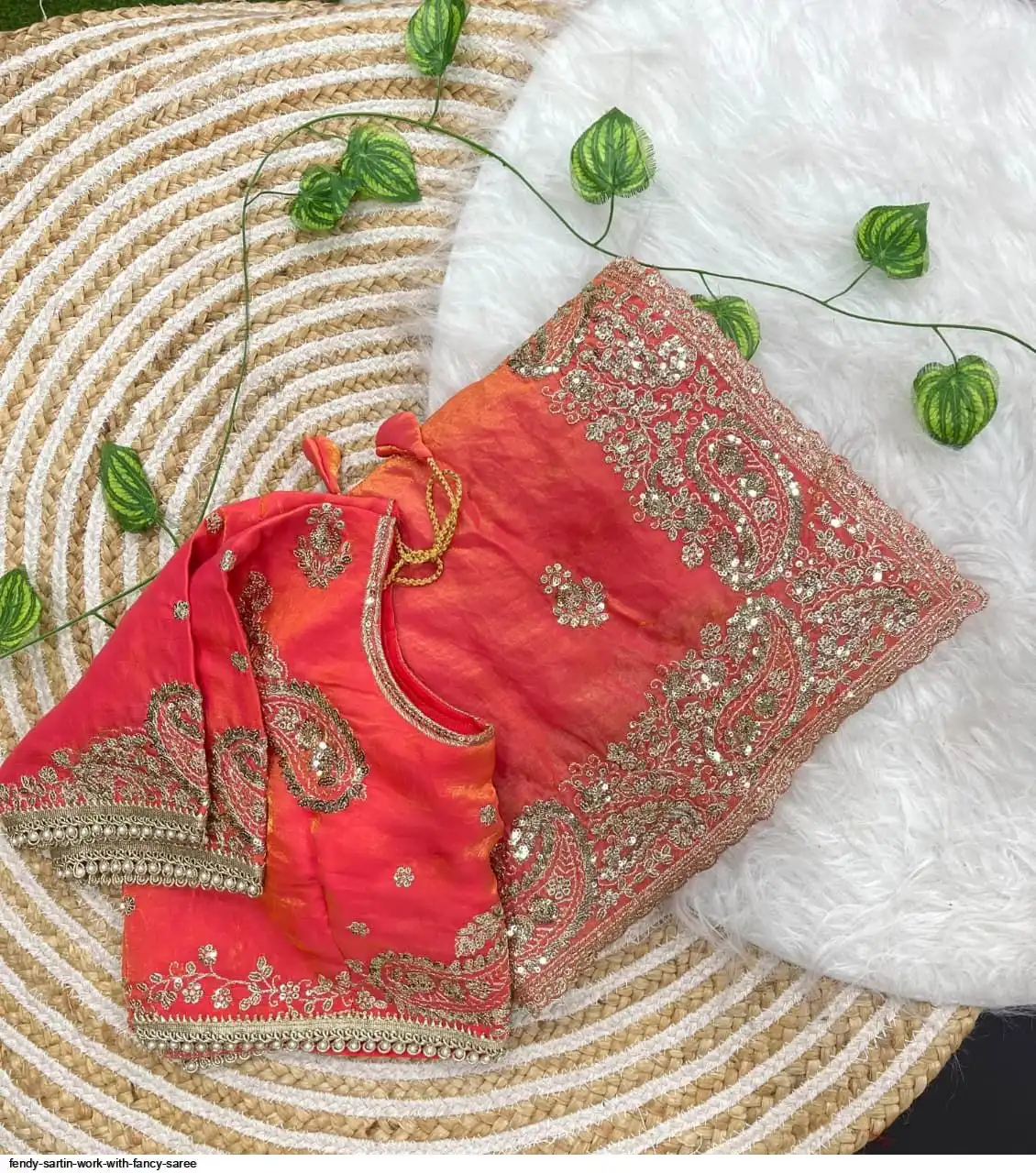 FENDY SARTIN WORK WITH FANCY SAREE 2
