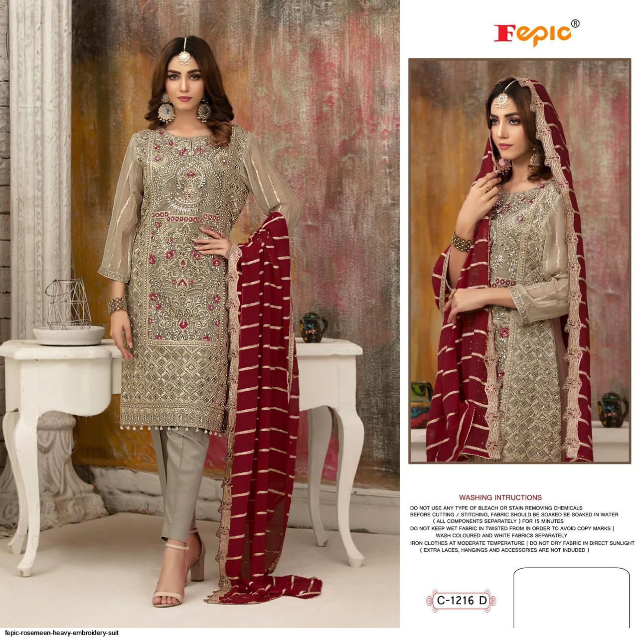 FEPIC ROSEMEEN HEAVY EMBROIDERY SUIT