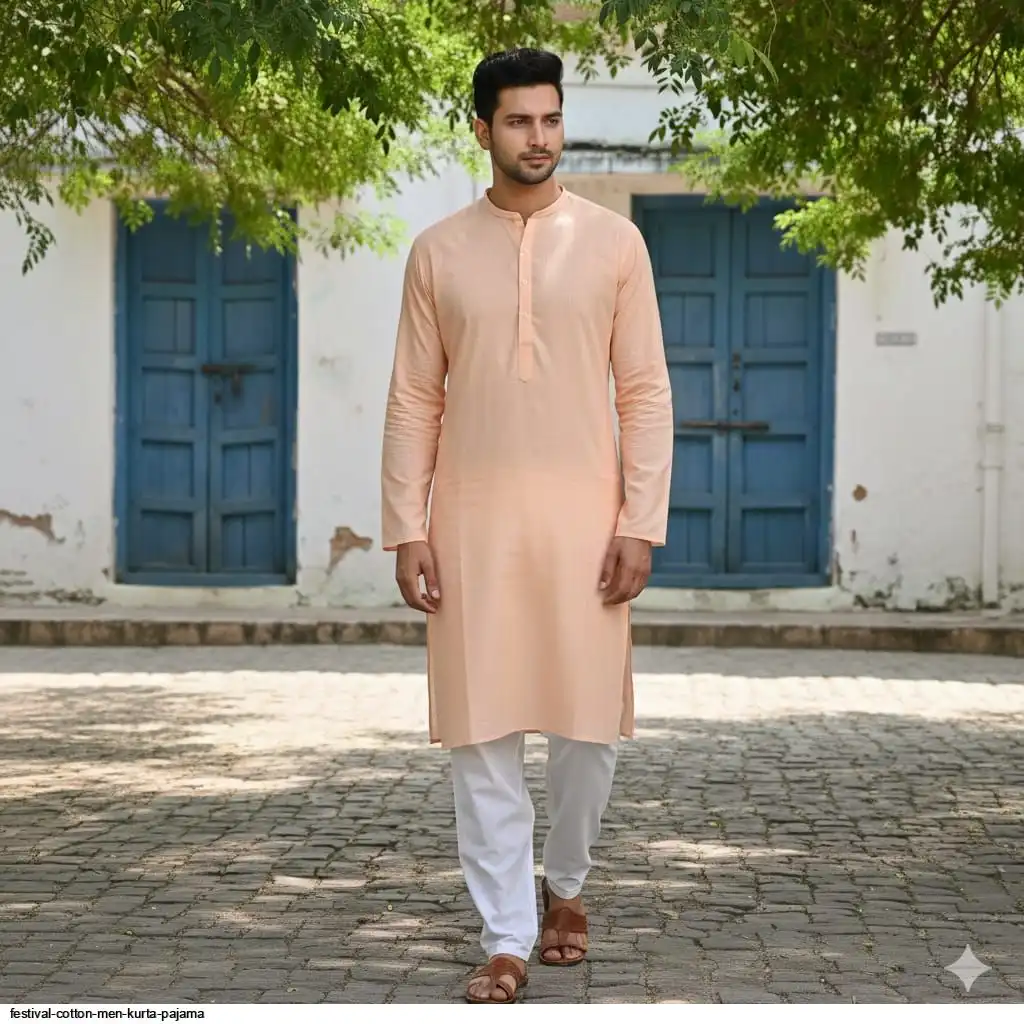 FESTIVAL COTTON MEN KURTA PAJAMA A