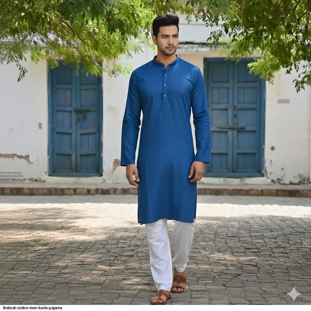 FESTIVAL COTTON MEN KURTA PAJAMA D