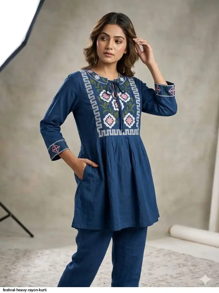 FESTIVAL HEAVY RAYON KURTI A