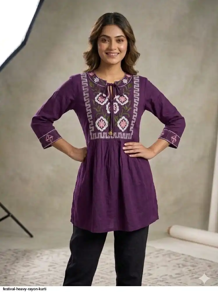 FESTIVAL HEAVY RAYON KURTI B