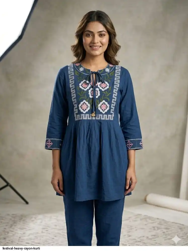 FESTIVAL HEAVY RAYON KURTI D