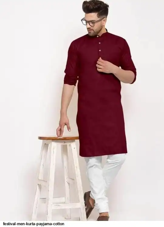 FESTIVAL MEN KURTA PAYJAMA COTTON C