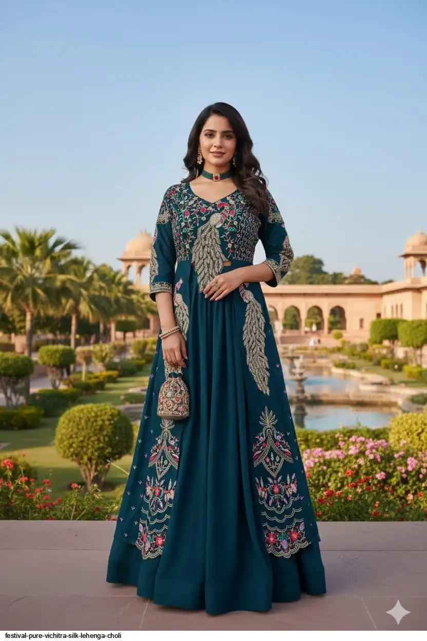 FESTIVAL PURE VICHITRA SILK LEHENGA CHOLI C
