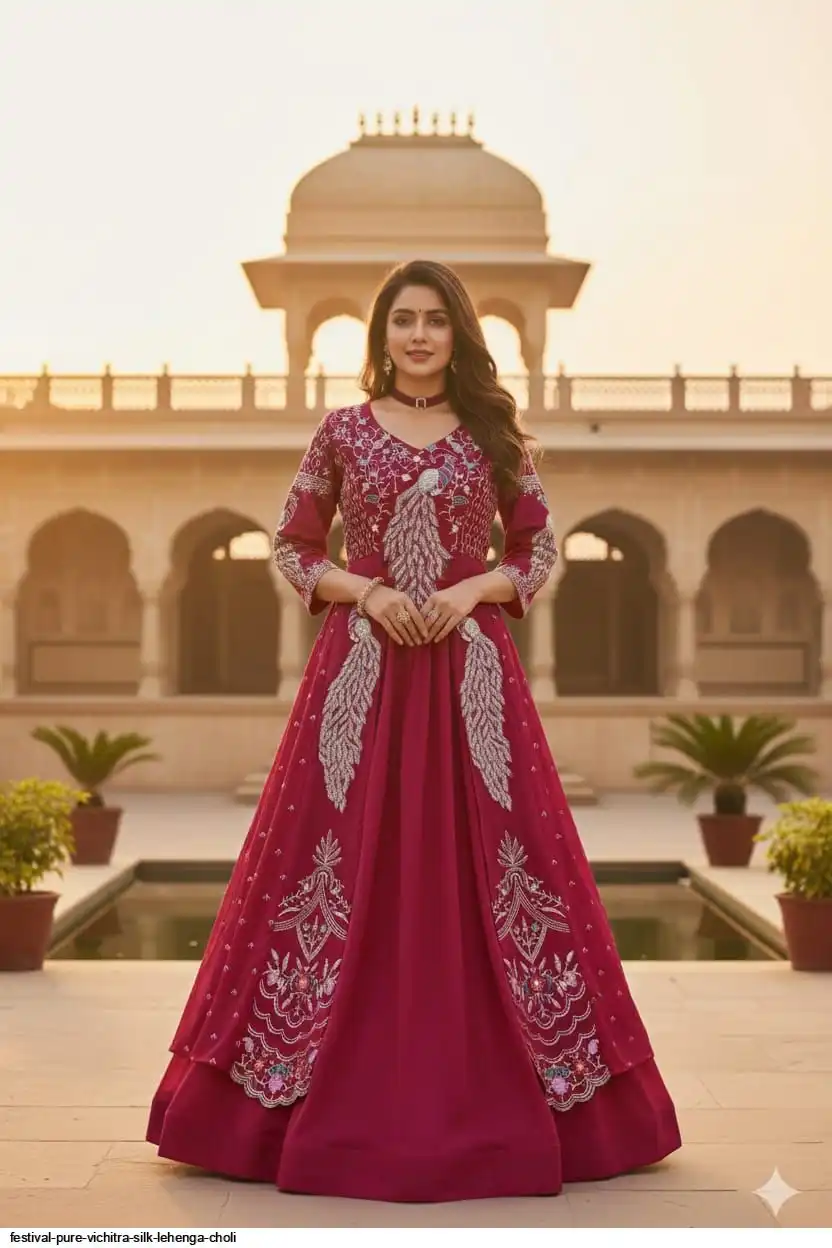 FESTIVAL PURE VICHITRA SILK LEHENGA CHOLI A