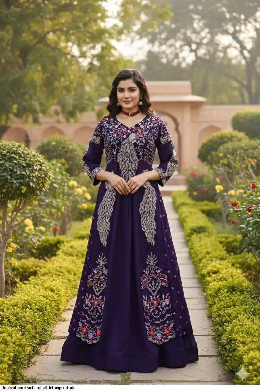 FESTIVAL PURE VICHITRA SILK LEHENGA CHOLI B