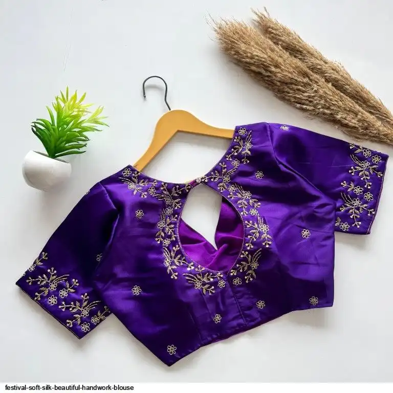 FESTIVAL SOFT SILK BEAUTIFUL HANDWORK BLOUSE A