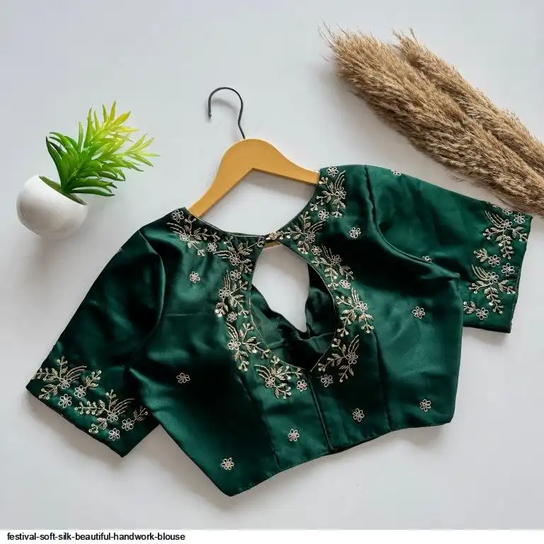 FESTIVAL SOFT SILK BEAUTIFUL HANDWORK BLOUSE C