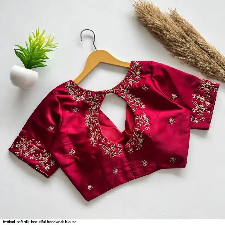 FESTIVAL SOFT SILK BEAUTIFUL HANDWORK BLOUSE B